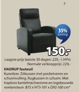 Jysk Hadrup fauteuil aanbieding