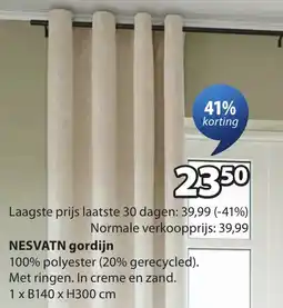 Jysk Nesvatn gordijn aanbieding