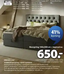 Jysk Dreamzone® homelva boxspring + ekso topmatras aanbieding