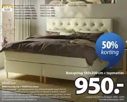 Jysk Dreamzone hemla boxspring+ tosen topmatras aanbieding