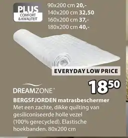 Jysk Dreamzone® bergsfjorden matrasbeschermer aanbieding