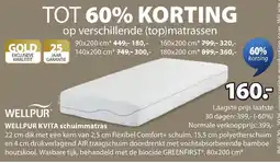 Jysk Wellpurⓡ kvita schuimmatras aanbieding