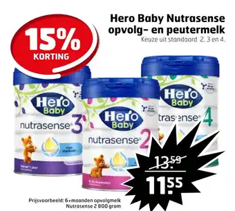 Trekpleister Hero baby nutrasense opvolg- en peutermelk aanbieding