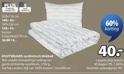 Jysk Knutseggen synthetisch dekbed aanbieding