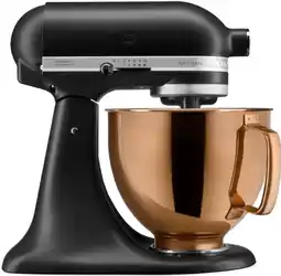Coolblue KitchenAid Artisan Mixer 5KSM125EBM Mat Zwart + Design Mengkom Koper aanbieding
