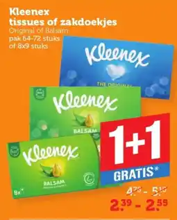 Coop Kleenex tissues of zakdoekjes aanbieding