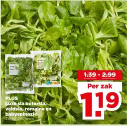 PLUS PLUS Luxe sla botersla, veldsla, romaine en babyspinazie aanbieding