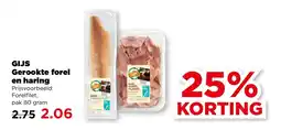 PLUS GIJS Gerookte forel en haring aanbieding