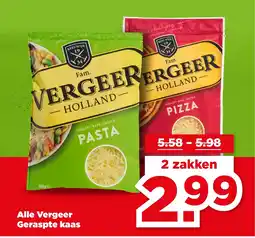PLUS Alle Vergeer Geraspte kaas aanbieding