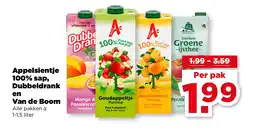 PLUS Appelsientje 100% sap, Dubbeldrank en Van de Boom aanbieding