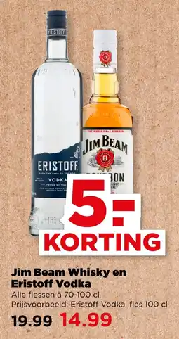 PLUS Jim Beam Whisky en Eristoff Vodka aanbieding