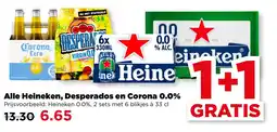 PLUS Alle Heineken, Desperados en Corona 0.0% aanbieding