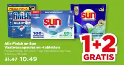 PLUS Alle Finish en Sun Vaatwascapsules en tabletten aanbieding