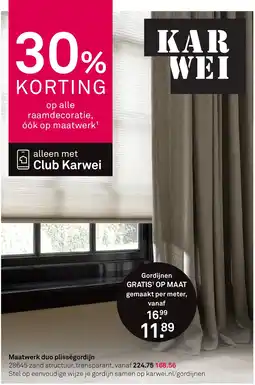 Karwei Maatwerk duo plisségordijn aanbieding