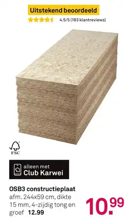 Karwei Osb3 constructieplaat aanbieding