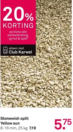 Karwei Stonewish split Yellow sun aanbieding