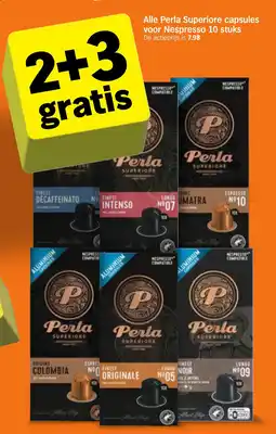 Albert Heijn Alle Perla Superiore capsules voor Nespresso aanbieding