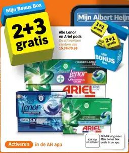 Albert Heijn Alle Lenor en Ariel pods aanbieding