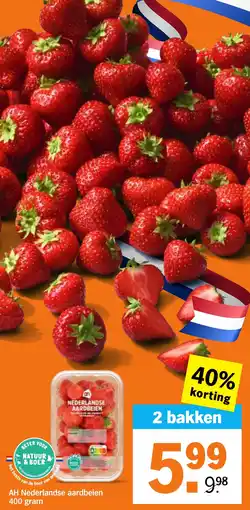 Albert Heijn AH Nederlandse aardbeien aanbieding