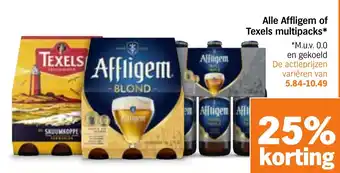 Alle Affligem of Texels multipacks