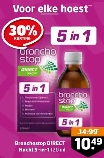 Trekpleister Bronchostop direct nacht 5-in-1 120ml aanbieding