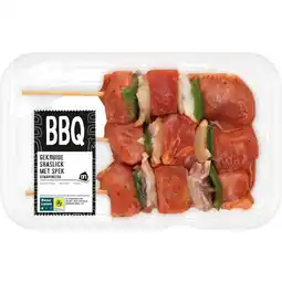 Albert Heijn AH BBQ gekruide shaslick met spek aanbieding