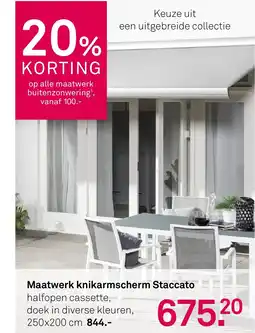 Karwei Maatwerk knikarmscherm Staccato aanbieding