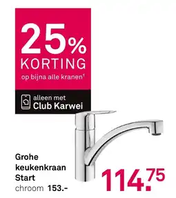 Karwei Grohe keukenkraan start aanbieding