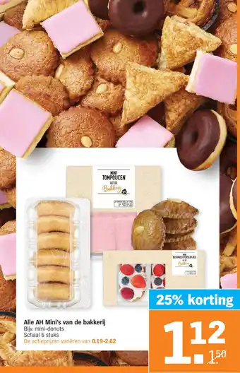Albert Heijn Alle AH Mini's van de bakkerij aanbieding
