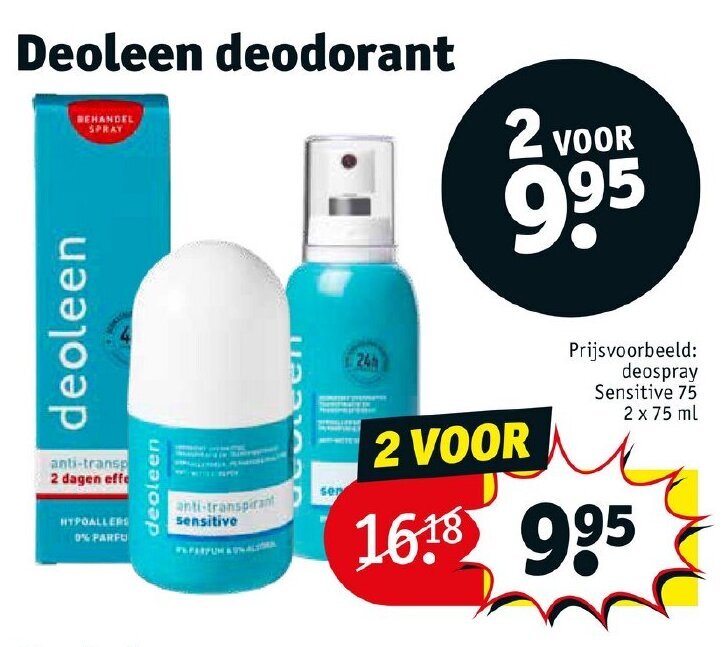 Deoleen deodorant aanbieding bij Kruidvat