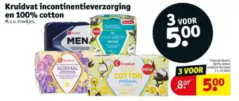 Kruidvat Incontinentieverzorging en 100% cotton aanbieding