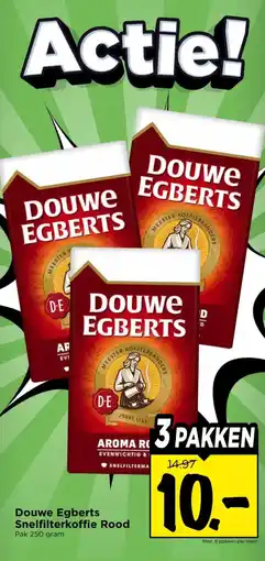 Vomar Voordeelmarkt Douwe Egberts Snelfilterkoffie Rood aanbieding