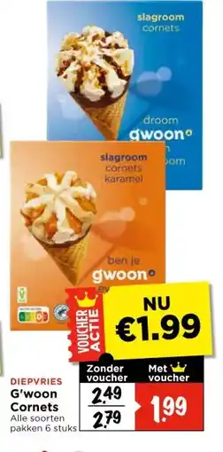 Vomar Voordeelmarkt DIEPVRIES G'woon Cornets aanbieding