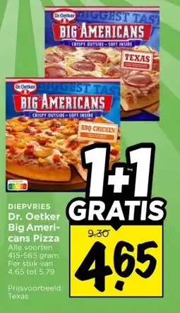 Vomar Voordeelmarkt DIEPVRIES Dr. Oetker Big Ameri- cans Pizza aanbieding