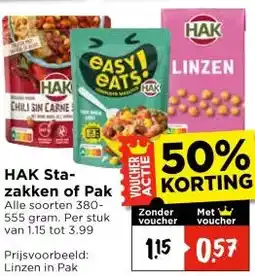 Vomar Voordeelmarkt HAK Sta- zakken of Pak aanbieding