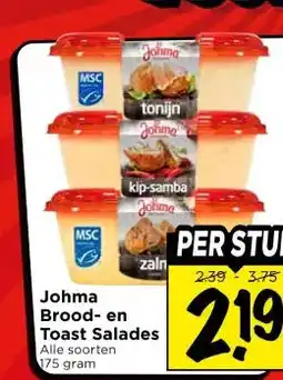Vomar Voordeelmarkt Johma Brood- en Toast Salades aanbieding