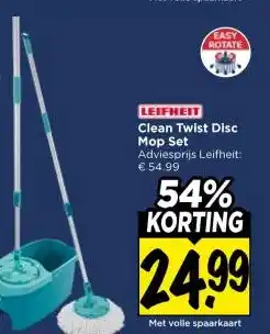 Vomar Voordeelmarkt Clean Twist Disc Mop Set aanbieding