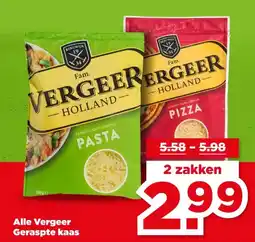 PLUS Alle Vergeer Geraspte kaas aanbieding
