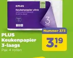 PLUS PLUS Keukenpapier 3-laags aanbieding