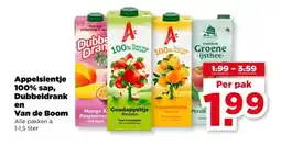 PLUS Appelsientje 100% sap, Dubbeldrank en Van de Boom aanbieding
