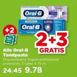 PLUS Alle Oral-B Tandpasta aanbieding