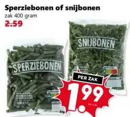 Coop Sperziebonen of snijbonen aanbieding