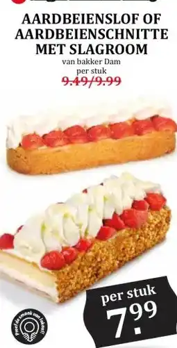 Coop AARDBEIENSLOF OF AARDBEIENSCHNITTE MET SLAGROOM aanbieding