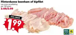 Coop Flinterdunne beenham of kipfilet aanbieding