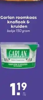 Coop Garlan roomkaas knoflook & kruiden aanbieding