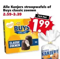 Coop Alle Kanjers stroopwafels of Buys classic zoenen aanbieding