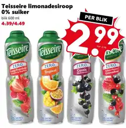 Coop Teisseire limonadesiroop 0% suiker aanbieding