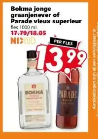 Coop Bokma jonge graanjenever of Parade vieux superieur aanbieding