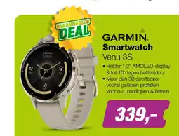 EP Garmin Venu® 3S, Soft Gold rand van roestvrij staal met French Grey behuizing en siliconen band aanbieding