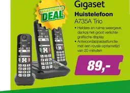 EP Gigaset A735A Trio draadloze huistelefoon met antwoordapparaat aanbieding